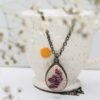 BROWN FLORAL PENDANT