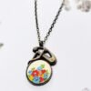 RED FLORAL PENDANT
