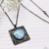 BLUE AND YELLOW FLORAL PENDANT