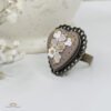 White floral finger ring