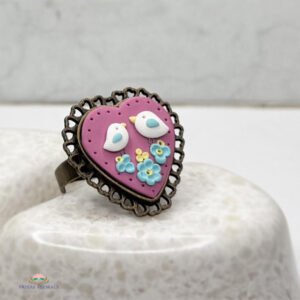 White love bird finger ring